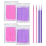 400 PCS Micro Applicator Brush Bendable Makeup Brush Mascara Brush for Eyelash Extensions, 2 Colors (Head Diameter: 2.0/1.5 mm)