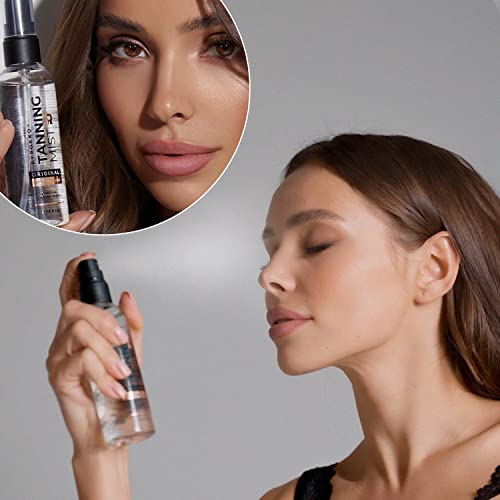 BYROKKO Tanning Face Mist (100 ml), Natural-Looking Facial Tan Accelerator, Gradual Self-Tanning Water Spray with Aloe Vera and Glycerine, Effect