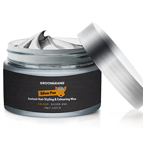 Groomarang Silver Fox Instant Free Style Hair Styling & Colouring Wax Grey Temporary Dye