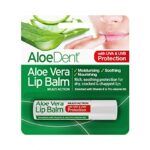 Aloe Dent Aloe Vera Lip Balm , Natural , Vegetarian , Cruelty Free , Paraben and SLS Free , Moisturising , UVA and UVB Protection , 4 g