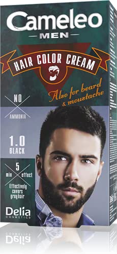 Cameleo Men - Permanent Hair Dye | Dark Brown Colour for Hair Beard & Moustache | Natural Colour Effect in 5 Minutes | Cover Grey Hair | Ammonia