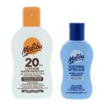 Malibu Sun SPF 20 Lotion 200ml and Malibu After Sun Soothing Moisturising Lotion 100ml - suncream bundle