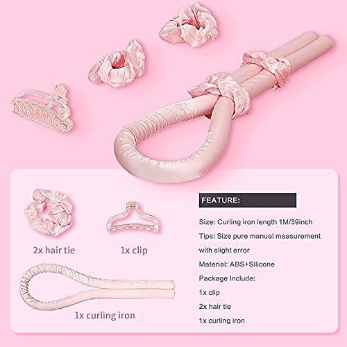 Heatless Curling Hair Rollers,No Heat Rod Headband Set Silk Ribbon with Soft Foam Sleeping Curler Wave Hair Styling Tools for Long Medium Hair,DI