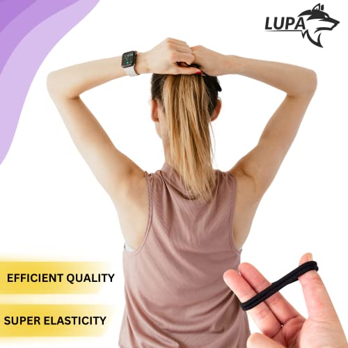 LUPA 100 Pcs Hair Bands for Women, 4mm Snag Free Hair Ties for Girls, Hair Bobbles for Women, Hairbands for Thick Hair, Ponytail Holders, Strong