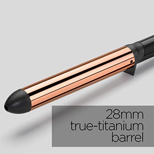 BaByliss Titanium Brilliance Waves wand, Lasting Effortless Waves, 28mm True-Titanium barrel, fast heat up, up to 210C , Black