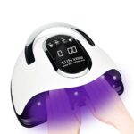 280W UV LED Nail Lamp, Fast Nail Curing Lamps for Home & Salon, 66 Beads Dryer for Gel Polish with Automatic Sensor/4 Timer Setting, Handle Profe