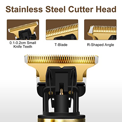 Professional Beard Trimmer Men Cordless, Electric Hair Clippers for Men, Precision T-Bladed, with4 Limit Combs, Beard Grooming Kit for Men, USB T