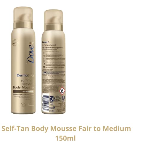 Self-Tan Bundle Contains Dove DermaSpa Summer Revived Self- Tanning Body Mousse 150m x1, Body Lotion 200ml x1 And Face cream 75ml, For Fair to Me