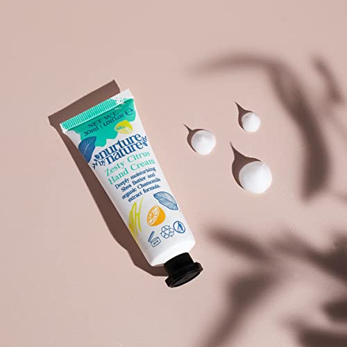 Nurture by Nature Hand Cream and Foot Cream Gift Set, 3 x 30ml, Moisturising Organic Hand Cream, Citrus, Shea Butter, Oat, Milk, Aloe, Gift for W