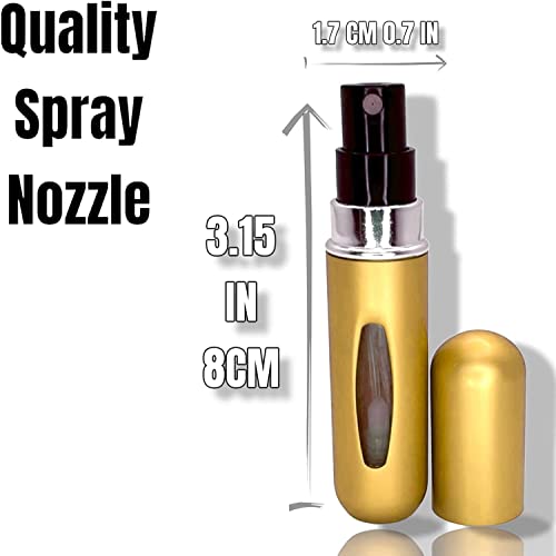 Blue Gloss Refillable Perfume Atomizer – 5 Ml Mini Empty Refill Spray Bottle, Small Portable Pocket Perfume Dispenser, Must Haves Essentials for