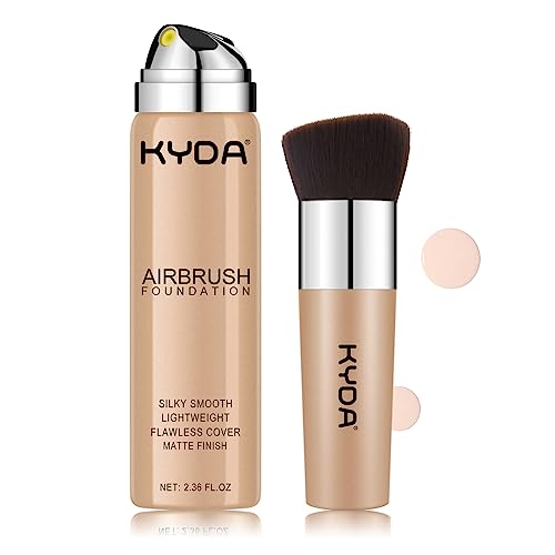 KYDA AirBrush Foundation Spray, Silky Foundation Makeup, High Coverage Smooth Creamy Finish, Lasting Lightweight Breathable, Moisturizing Makeup