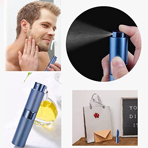 SONGQEE 8ml Perfume Atomiser Refillable Bottles, Mini Refillable Perfume Bottle Aftershave Spray Bottle, Upgraded Travel Perfume Atomizer, Portab