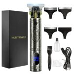 Hair Clippers for Men, AISEELY Beard Trimmer Men, LCD Screen Zero Gapped T-Blade Trimmer Clippers for Hair Cutting, Professional Cordless Electri