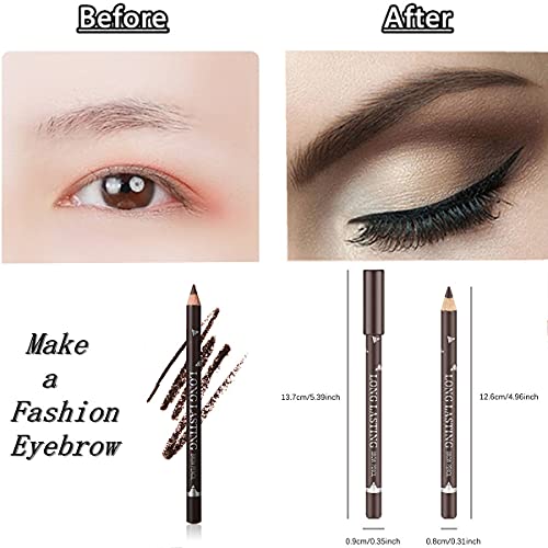 Go Ho 6 PCS Eyebrow Eye Liner Pencil Set,Easy to Color Waterproof Eyebrow Pencil,Professional Long-lasting Eyeliner Makeup Brow Tint Pen,3 Colors