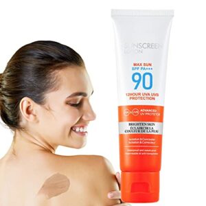 1/2 Pcs Spf 90 PA+++ Face Sunscreen Lotion - Sunscreen Spf 90 Advanced Protection, Natural Oil-Free Broad Spectrum Sun Block, Facial Sunscreens,