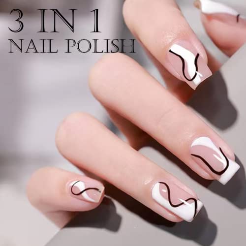 Gel Nail Polish Liner White Nail Gel Polish 10ml Nail Liner Painted Gel Polish Thin Brush For French Tip Manicure Nail Art Soak Off UV/LED for Pa