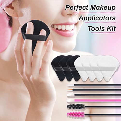Disposable Makeup Accessories with Makeup Applicators Triangle Makeup Puffs, Mascara wands, Disposable Lip Applicators, Eyeliner Brushes Makeup T