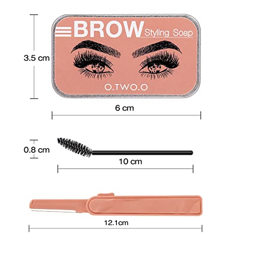 Eyebrow Soap Kit,Brows Styling Soap,Eyebrows Styling Wax, Brows Soap Kit,Long Lasting Waterproof Smudge Proof Eyebrow Styling Pomade for Natural