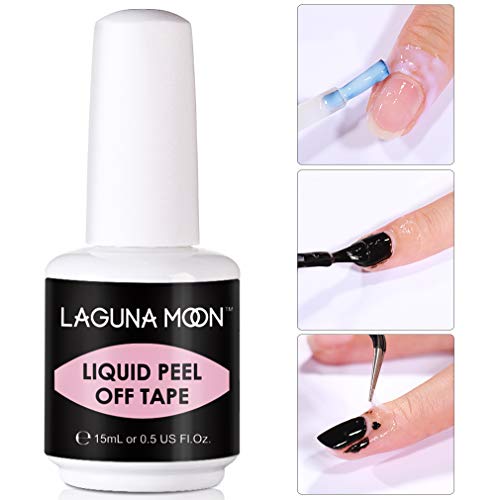 Lagunamoon Liquid Latex Peel Off Tape Skin Protector for Nail Art, 15ML 0.5 FL Oz, Pink