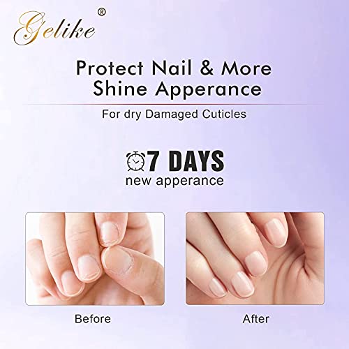 Gelike ec Organic Cuticle Nail Oil 15ml Vitamin B& E Essential Oil Moisturize with Convinient Dropper Design, Nail Cuticles Oils Treatment Damage