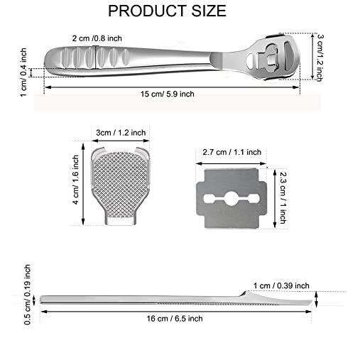 Foot Files Set Callus Shaver - Pedicure Foot Scraper Dead Hard Skin Remover Heel Corn Cracked Skin Removal Foot Rasp Kit - Stainless Steel Foot C
