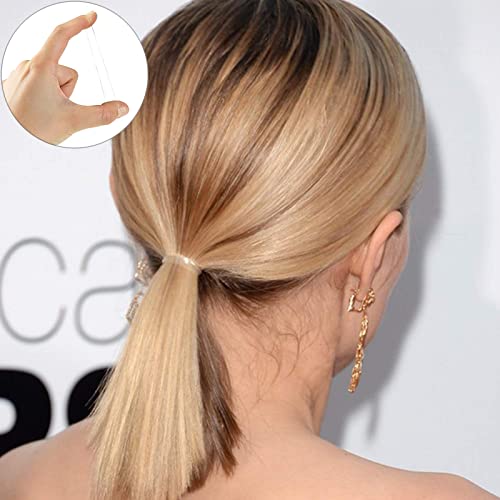 ILamourCar Elastic Hair Bands, 500pcs Clear Hair Elastic Bands, Hair Elastics with 10 Hairpin, Small Hair Bands for Kids Hair, Braids Hair, Weddi