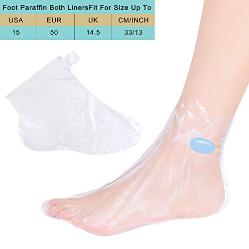 SelfTek 200Pcs Paraffin Wax Bath Liners Disposable Plastic Hand and Foot Bags for Pedicure Hot Spa Wax Treatment Thermal Paraffin Wax Therapy wit