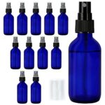 Belle Vous Glass Blue Spray Bottles (12 Pack) - 60ml / 20oz - Empty Fine Mist Bottle Sprayer - Refillable Cobalt Bottles for Essential Oils, Clea