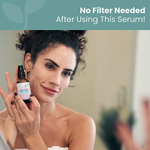 Collagen Peptide Complex Serum by Eva Naturals (60ml) - Best Anti-Aging Face Serum Reduces Wrinkles and Boosts Collagen - Heals and Repairs Skin