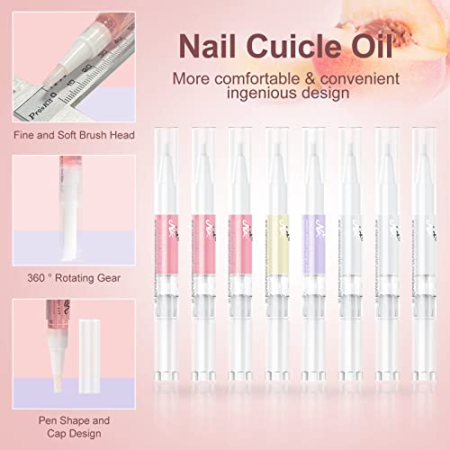 Cuticle Oil Pen for Nails, AISEELY 15PCS Mix Flavors Nail Oil Cuticle Nutrition Oil Pen, Revitalizer Pens with Natural Ingredients for Nail Treat
