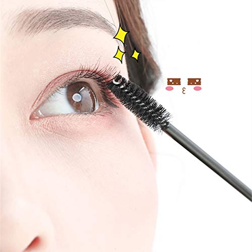 MSQ 50 Disposable Eyelash Brushes Disposable Mascara Wands Eyebrow Spoolie Brushes Applicator Cosmetic Makeup Tools (Black)