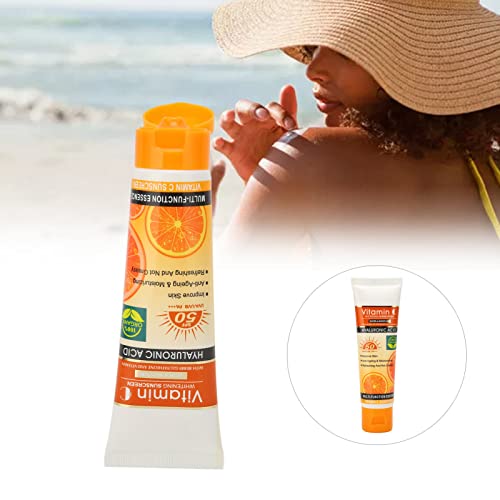 SPF50+++ Vitamin C Sunscreen - Outdoor Refreshing UV Protection Sunscreen Lotion with Abundant Moisturizing Materials for High Temperature Outdoo
