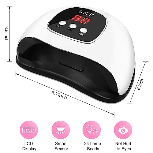 LKE LED UV Lamps for Gel Nails, UV Nail Lamp/Light Professional Faster UV Nail Dryer with 3 Timers, Automatic Sensor, Portable Nail Art Light for
