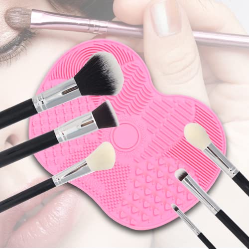 Lmyzcbzl Makeup Brush Cleaning Mat, Silicone Cleaning Mat, Silicone Makeup Brush Cleaning Mat, Portable Makeup Brush Cleaning Pad, Washing Tool f