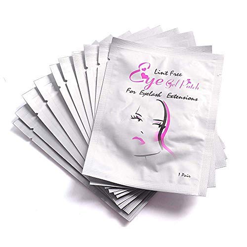 Arison Lashes Eye Gel Pads 50 Pairs Eyelash Extension Under Eye Gel Patches Lint Free Eye Patches with Smooth Front Side and Collagen Back Side E