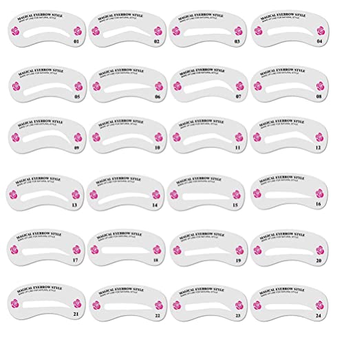 nuoshen Eyebrow Stencils,24 Pieces Eyebrow Shapeing Eyebrows Grooming Stencil Kit for Beginner Makeup