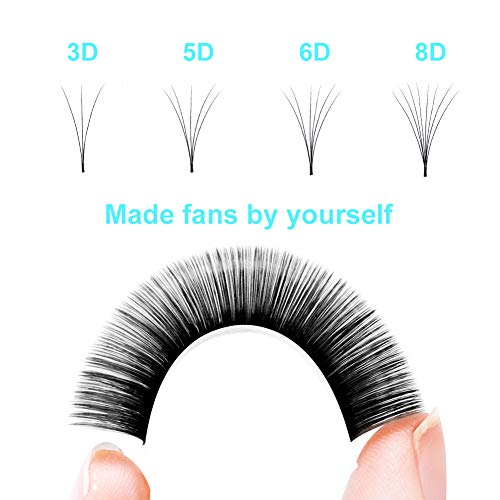 Easy Fan Russian Lashes 0.07 D Curl 9-16mm Mixed Tray Withstand 90℃ Easy Fan Lashes Volume Lashes 3D 5D 6D-20D Self Fanning Lashes(0.07-d-mix(9-1