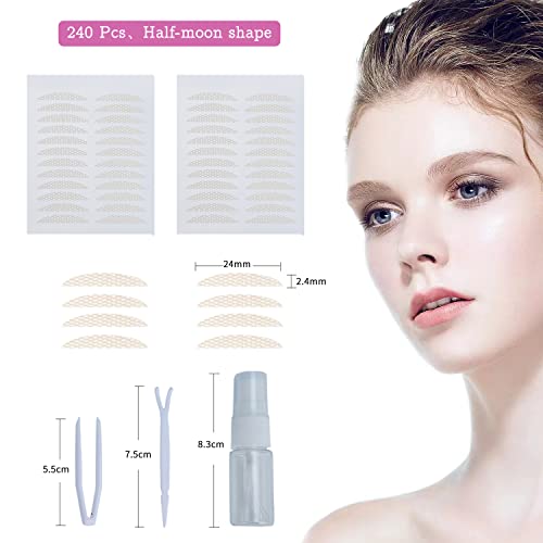 Eyelid Tape for Hooded Eyes Invisible, Water Activated Eyelid Lifter Strips, Glue-free Double Eyelid Sticker, Mesh Eye Lift Tape for Droopy Lids,