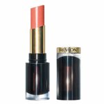 Revlon Super Lustrous Glass Shine Lipstick, Flawless Moisturizing Lip Color with Aloe, Hyaluronic Acid and Rose Quartz, Dewy Peach (019)