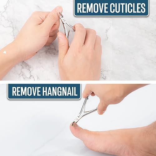 Armiz Cuticle Cutter Stainless Steel Professional Cuticle Nipper for Manicure and Pedicure - Cuticle Remover Tool (Silver) with 0.25-inch Sharp B