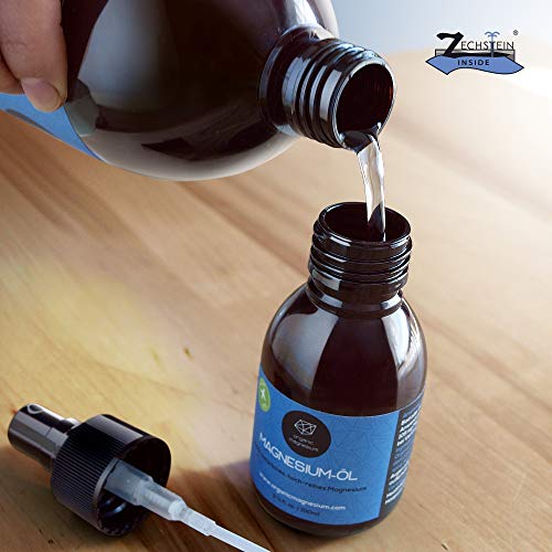 Organic Magnesium Zechstein Oil Spray - 1000ml + 100ml | 100% Natural Ultra Pure Magnesium Oil from Organic Magnesium | Perfect for Sports & Musc