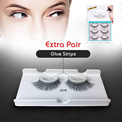 False Eyelashes Natural Self Adhesive - Pre Glued Lashes Multipack - Fake Eye Lashes
