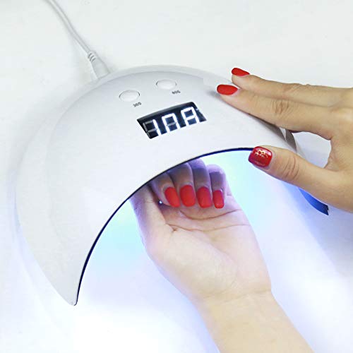 Gel Nail Polish HNM 6 Gel Nail Starter Kit with 24W LED Curing Lamp Base and Top Coat UV LED Soak Off Nail Polish Remover Wrap Manicure Tools Gif