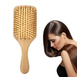Bamboo Paddle Hairbrush Hair Massage Brush Wooden Anti Static Hair Brush Detangling Hair Brush Eco-Friendly Natural Wooden Bamboo Air Paddle Deta