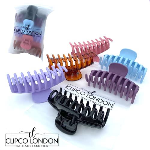 Claw Hair Clips 3.6 inch Medium - Big Hair Clip Non Slip Strong Grip Girls Hair Clips 90's style Colourful Pastel Matte shiny Hair Accessories se