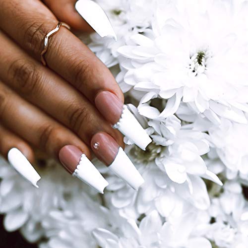 SAVITA 100Pcs Extra Long Press on Nails Acrylic Artificial Fake Nails Coffin Long Ballerina Full Cover False Nails for Nail Art, Nail Salon Suppl