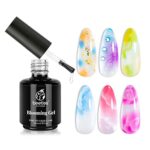 Beetles Nail Blooming Gel, 15ml Clear UV LED Blossom Gel Polish for Spreading Effect, Marble, Natural Stone, Watercolor, Floral Print Nail Art De