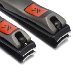 Nail Clippers Set for Men and Women, KLIPP Arched Zinc Alloy Nail Trimmers with Built In Fingernail Files on Non-Slip Levers – Trim and Shape Fin