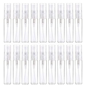 20 Pcs Mini Spray Atomizer Empty Bottles, Portable Mist Plastic Refillable Sample Bottle, Travel Spray Perfume Bottles with Atomizer Pump for Liq