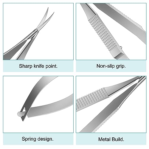 Cuticle Scissors Extra Fine Curved Nail Scissors Professional Precise Pointed Tip Grooming kit for Eyebrow Eyelash Finger Toe Nail Care